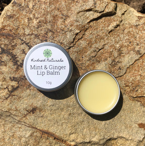natural organic Australian skincare mint and ginger lip balm
