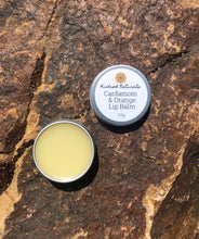 Load image into Gallery viewer, natural cardamom and orange lip balm